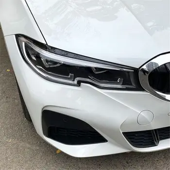 Avtomobilski Žarometi Veke Obrvi Za BMW Serije 3 G20 G28 Limuzina 2019-2021 ABS Gloss Black Ogljikovih Vlaken Pokrovi Plastični Pribor