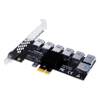 Zlato kartico PCI Express Multiplikator Riser PCIE 1 do 7, PCI Express X16, USB Rudar Podaljšek Adapter PCI-e Odcepa Za RAČUNALNIK Grafično Kartico Rudarstvo