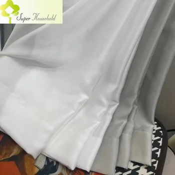 Luksuzni turški saten svila zavese za spalnico, dnevno sobo belo/ sivo okno zaslon balkon tla plavajoče kuhinja