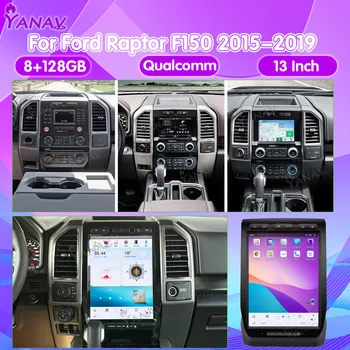 13-Palčni avtoradio Za Ford Raptor F150 2015-2019 Tesla Zaslon Android Qualcomm GPS Navigacija Carplay Multimedijski Predvajalnik, Stereo